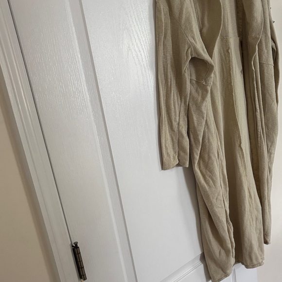 Free People Beach Ladies Light Tan/Green Long Cardigan-S - Picture 8 of 11